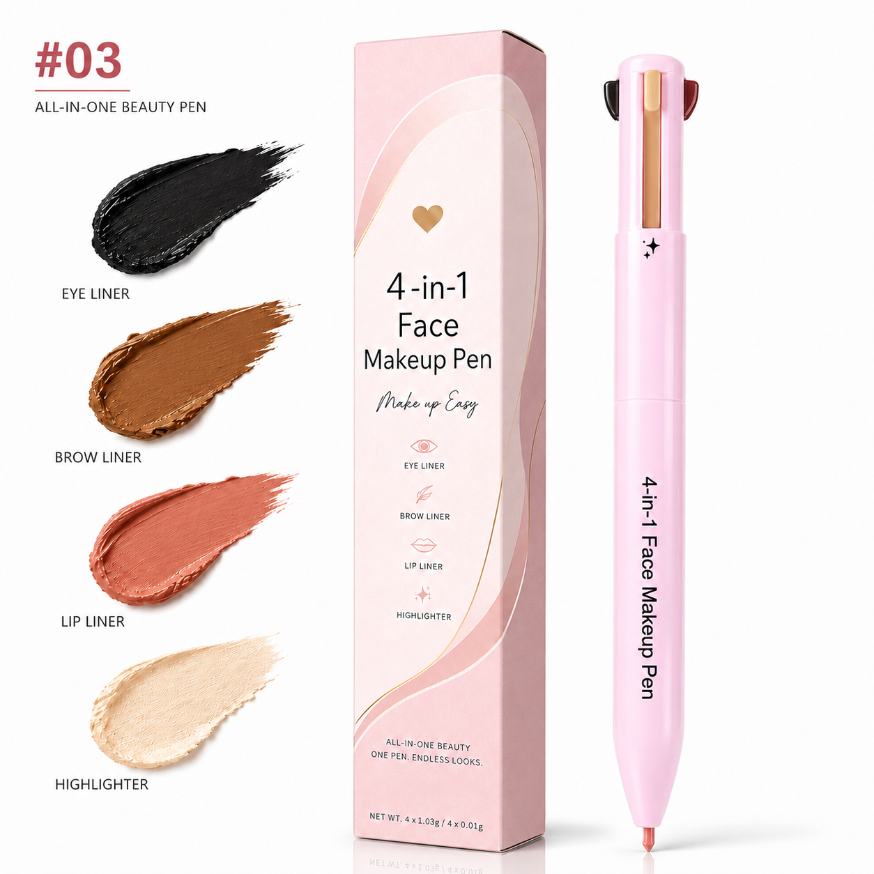 ✨BUY 1 GET 1 FREE💖4-in-1 Face Makeup Pen 24H Waterproof — Smudge-Proof, All-Day Wear